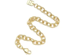 Bracelet chaîne gourmette en laiton doré à l’or fin – 21 cm