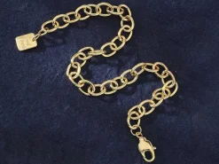 Bracelet chaîne gourmette en laiton doré à l’or fin – 21 cm