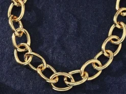 Bracelet chaîne gourmette en laiton doré à l’or fin – 21 cm