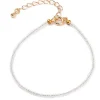 Bracelet en perles facétées - blanc irisé