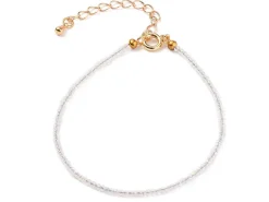 Bracelet en perles facétées - blanc irisé