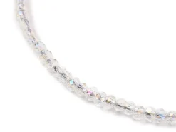 Bracelet en perles facétées - blanc irisé