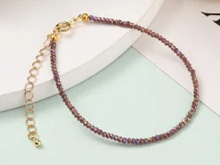 Bracelet en perles facétées - marron
