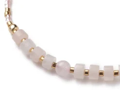 Bracelet fin - perles d' aventurine et quartz rose - taille ajustable