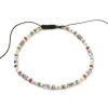 Bracelet fin en perles de verre - multicolore - taille ajustable