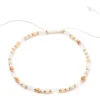 Bracelet fin en perles de verre - rose - taille ajustable