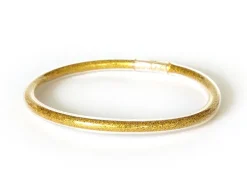 Bracelet jonc bouddhiste fantaisie - doré - paillettes fines