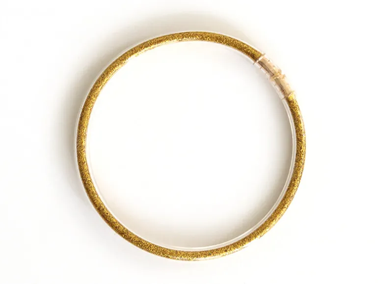Bracelet jonc bouddhiste fantaisie - doré - paillettes fines