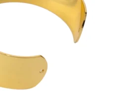 Bracelet manchette deux trous en laiton - 2 cm