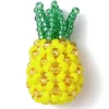 Breloque ananas en perles de rocaille jaunes