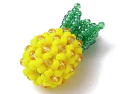 Breloque ananas en perles de rocaille jaunes