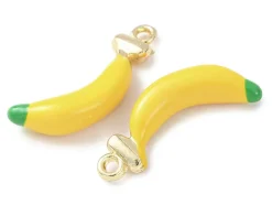 Breloque banane émaillée - doré