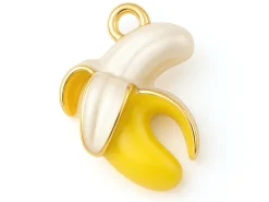 Breloque banane émaillée dorée