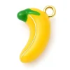 Breloque banane émaillée en laiton doré à l’or fin