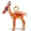 Breloque biche émaillée - doré