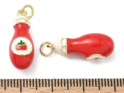 Breloque bouteille de ketchup - laiton doré à l’or fin