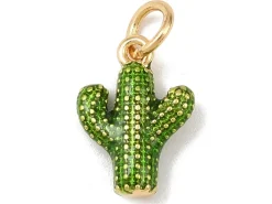 Breloque cactus vert - laiton doré à l’or fin