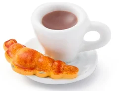 Breloque café gourmand émaillée - doré