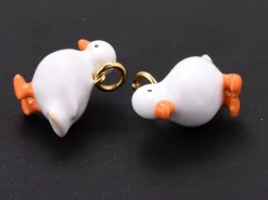 Breloque canard émaillé doré