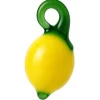 Breloque citron jaune en perles de verre colorées