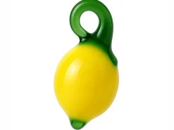 Breloque citron jaune en perles de verre colorées