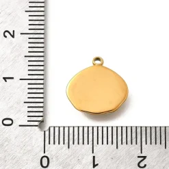 Breloque coquillage émaillé bleu clair en acier inoxydable 304 doré à l’or fin 18 K