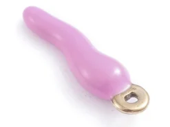 Breloque corne italienne en émail violet sur acier inoxydable 304 plaqué or