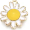 Breloque fleur émaillée - 17 x 14 mm