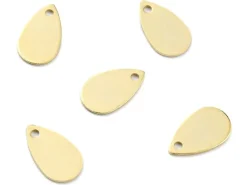 Breloque goutte - laiton - doré à l'or fin 24k - 10 mm