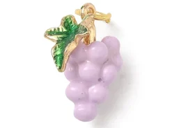 Breloque grappe de raisin émaillée - laiton doré