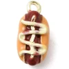 Breloque hot dog émaillée - doré