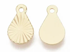 Breloque larme 10 mm - doré à l'or fin 18k