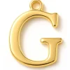 Breloque lettre G en laiton plaqué or 18 K