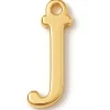 Breloque lettre J en laiton plaqué or 18 K