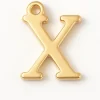 Breloque lettre X en laiton plaqué or 18 K