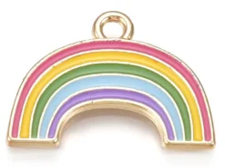 Breloque émaillée - arc-en-ciel - 18 mm
