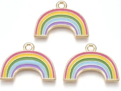 Breloque émaillée - arc-en-ciel - 18 mm