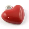 Breloque émaillée - coeur rouge