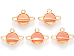 Breloque émaillée - Planète orange