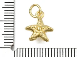 Breloque mini étoile de mer en laiton doré à l’or fin
