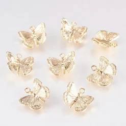 Breloque papillon doré à l’or fin