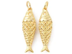 Breloque poisson en laiton doré à l’or fin