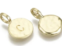 Breloque ronde dorée à l'or fin 18K – C