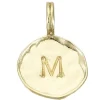 Breloque ronde dorée à l'or fin 18K – M