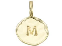 Breloque ronde dorée à l'or fin 18K – M