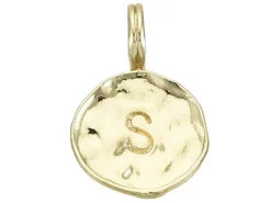 Breloque ronde dorée à l'or fin 18K – S