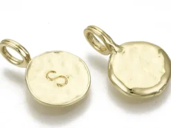 Breloque ronde dorée à l'or fin 18K – S