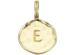 Breloque ronde dorée à l'or fin 18K – E