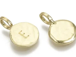 Breloque ronde dorée à l'or fin 18K – E