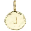 Breloque ronde dorée à l'or fin 18K – J